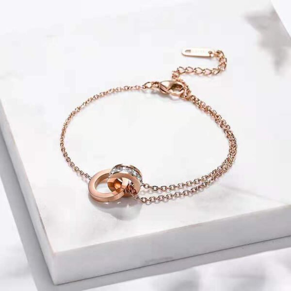 Digital Double-Ring Bracelet / Interlocking Ring Bracelet: Versatile, Unique & Fashionable, Direct Wholesale from Manufacturer