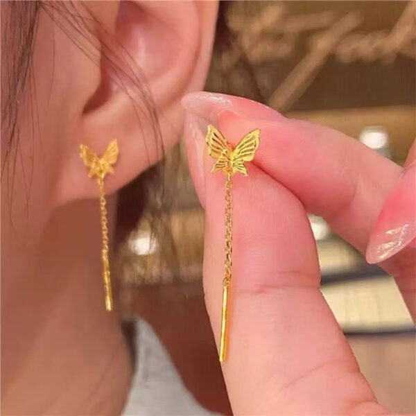 Butterfly Tassel Ear Threads for Women (Summer Style): Light Luxury, Niche-Designed Long Earrings