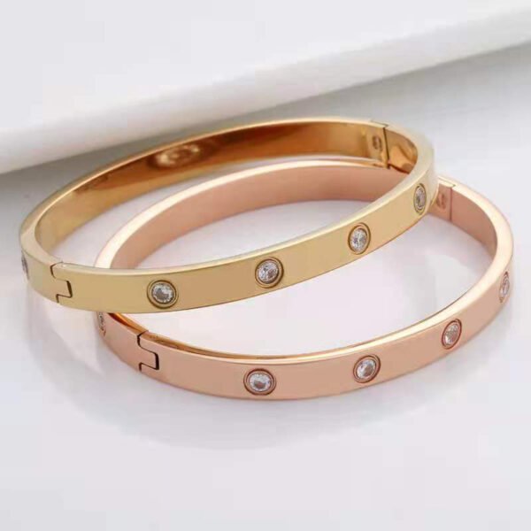 Cartier-style Bracelet with Ten-diamond Clasp, Fade-resistant Classic Jewelry, Viral Internet Design