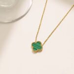 Fashionable titanium steel 13mm four-leaf clover set, simple and versatile, a must-have for internet celebrities, collarbone chain and ear accessories, factory direct supply. - Image 6