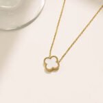 Fashionable titanium steel 13mm four-leaf clover set, simple and versatile, a must-have for internet celebrities, collarbone chain and ear accessories, factory direct supply. - Image 5