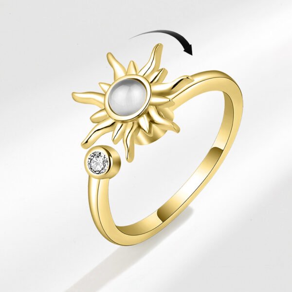 Stress-Relief Spinning Sunflower Ring (Rotatable Lucky Ring)