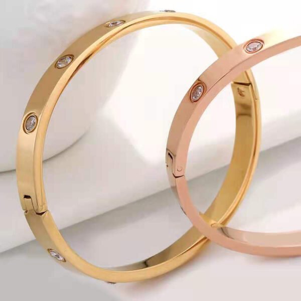 Stainless Steel Clasp Ten-Diamond Cartier-Style Titanium Steel Bracelet - Fade-Resistant Classic Jewelry, Internet-Famous Design, Factory Wholesale