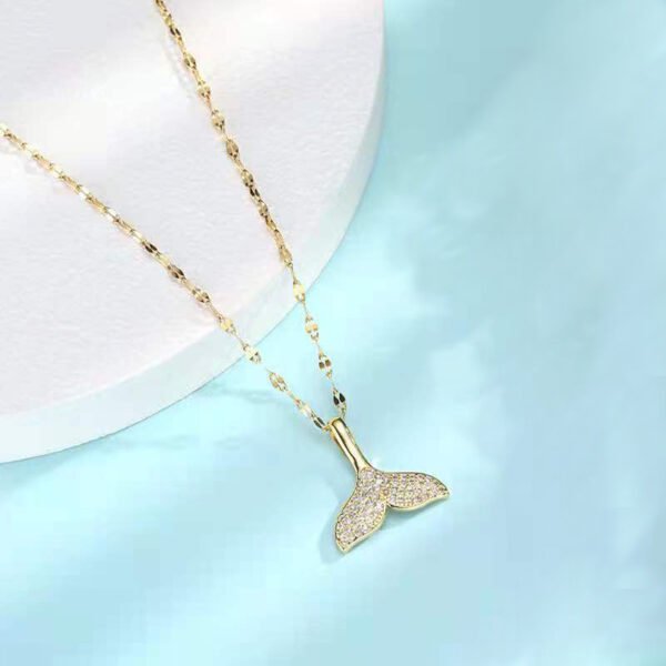 Niche-Designed Internet-Famous Light Luxury Full-Diamond Mermaid Tail Necklace - Collarbone Jewelry