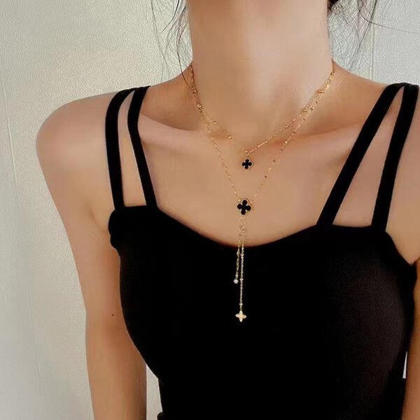Long-Style Double-Sided Four-Leaf Clover Sweater Chain - A Fashionable, Unique and Versatile Accessory
