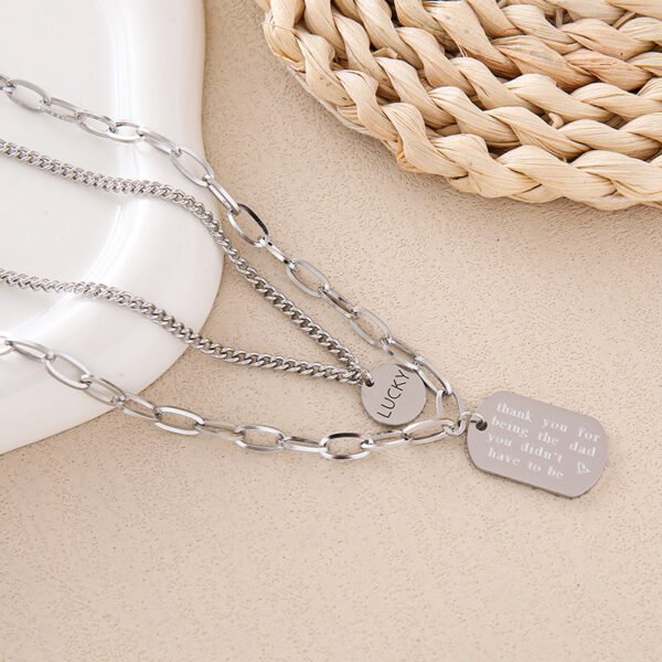 Niche-Designed Multi-Layered Necklace with Round and Square Pendants