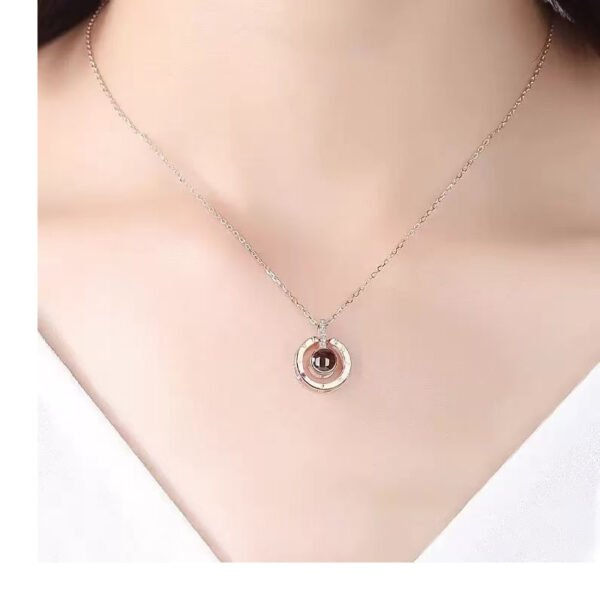 Cross-Border 100-Language "I Love You" Heart Projection Necklace – Tarnish-Resistant, Fresh & Sweet, Fashionable & Elegant Collarbone Chain